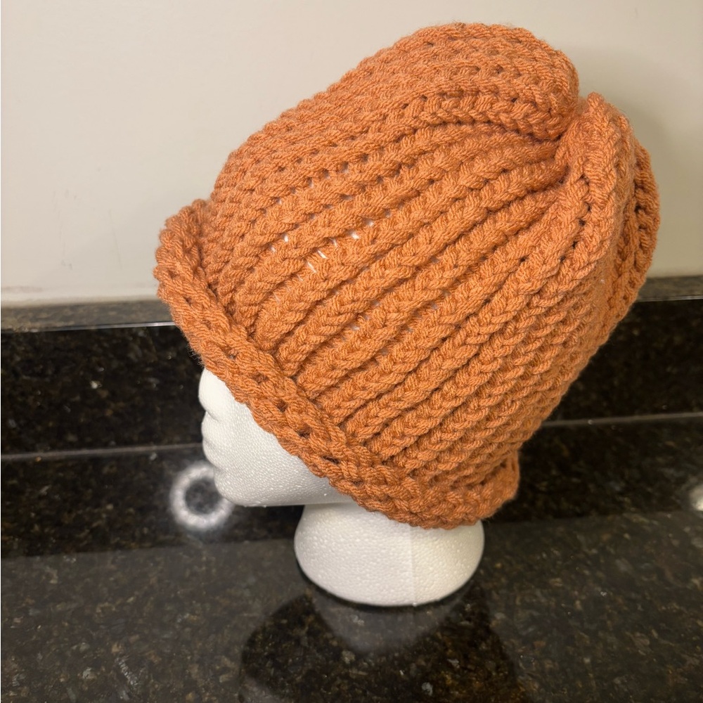 NWOT Teen/Adult Terracotta Brown Knit Beanie